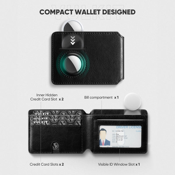 VW127-Smart Slim RFID Blocking Wallet with AirTag Holder