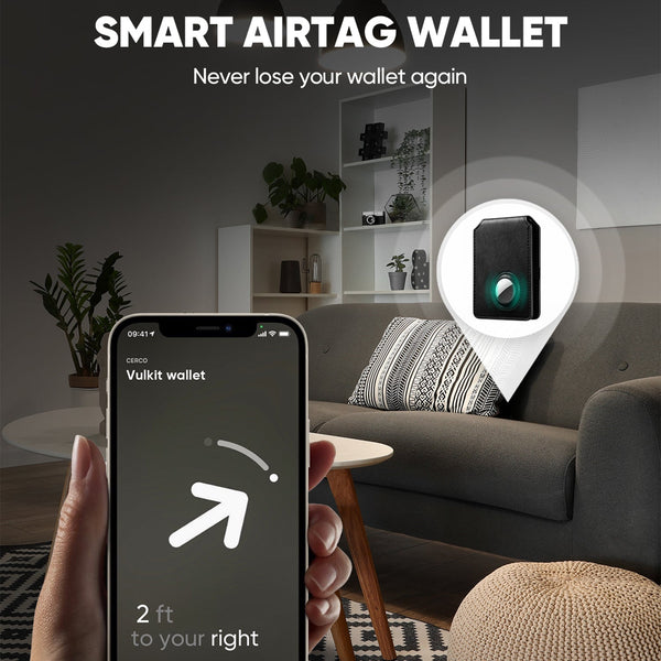 VW127-Smart Slim RFID Blocking Wallet with AirTag Holder