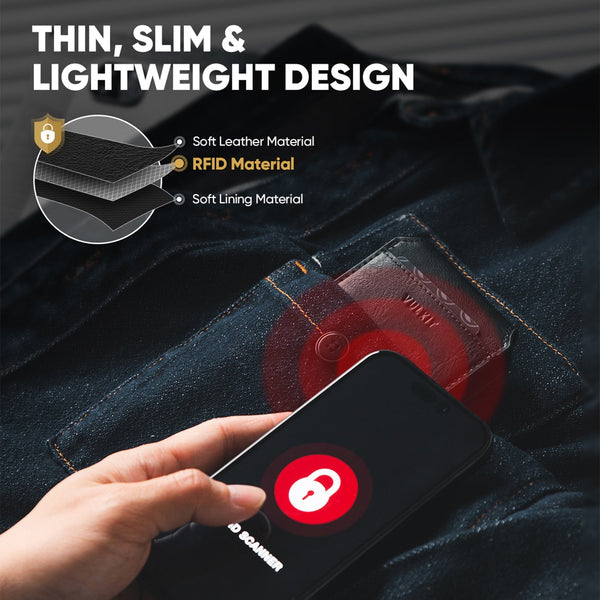 VW127-Smart Slim RFID Blocking Wallet with AirTag Holder