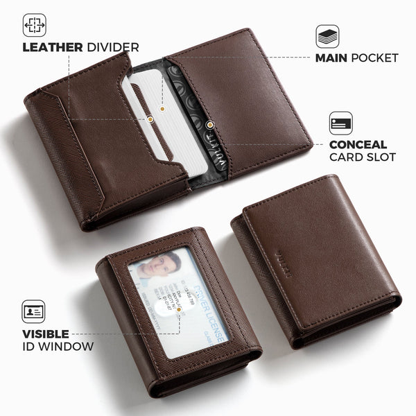 VBC101-  Business Card Holder, Holds Up to 40 Business Cards With ID Window Magnetic Closure