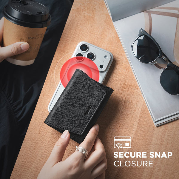 VBC105 - Top-Grain Leather Minimalist Wallet with RFID Protection, 3 Card Slots,ID Window