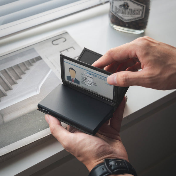 VC205P - Genuine Leather Wallet, Double ID Window, RFID Blocking