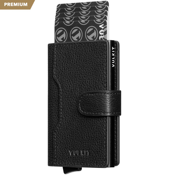 VC207P - Minimalist Genuine Leather Card Holder with RFID Blocking, ID Window