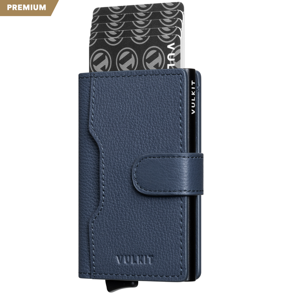 VC207P - Minimalist Genuine Leather Card Holder with RFID Blocking, ID Window