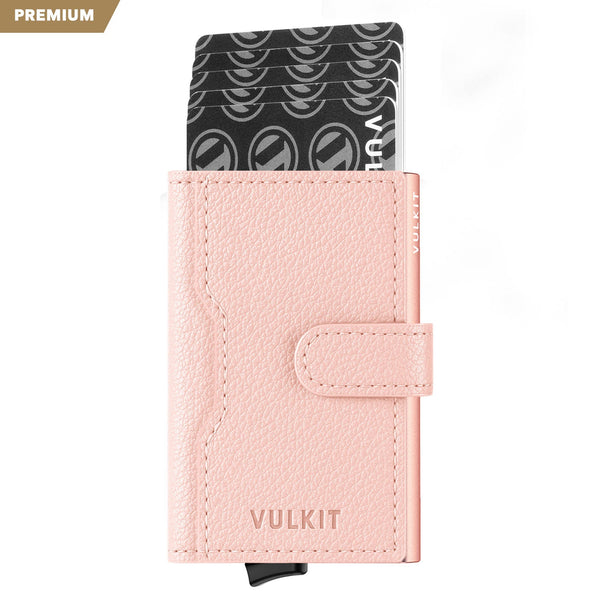 VC207P - Minimalist Genuine Leather Card Holder with RFID Blocking, ID Window