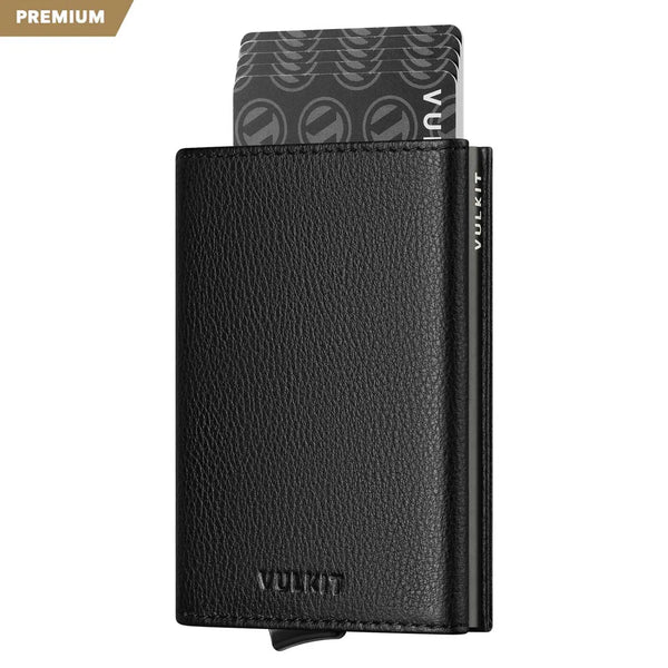 VC208P- Genuine Leather, Without Back Zipper Slot, Magnetic Strip Closure Tri-fold Wallet