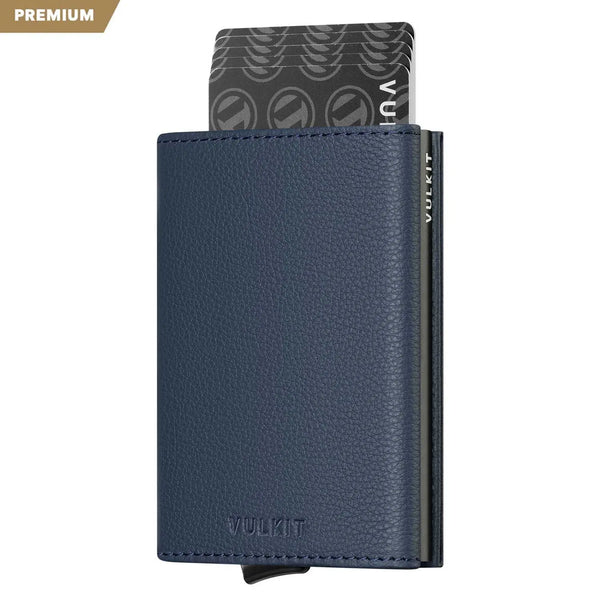 VC208P- Genuine Leather, Without Back Zipper Slot, Magnetic Strip Closure Tri-fold Wallet