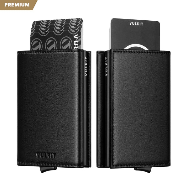 VC208P- Genuine Leather, Without Back Zipper Slot, Magnetic Strip Closure Tri-fold Wallet