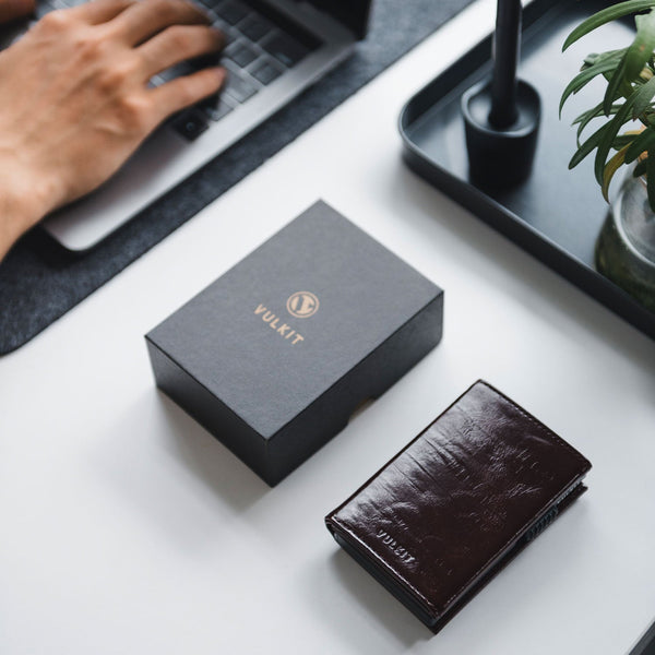 VC302P-Numbered Limited Edition, Genuine Leather,  RFID Blocking, Back Zipper Slot, Magnetic Strip Closure Tri-fold Wallet