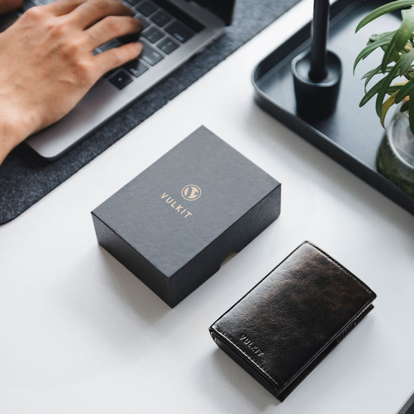 VC302P-Numbered Limited Edition, Genuine Leather,  RFID Blocking, Back Zipper Slot, Magnetic Strip Closure Tri-fold Wallet