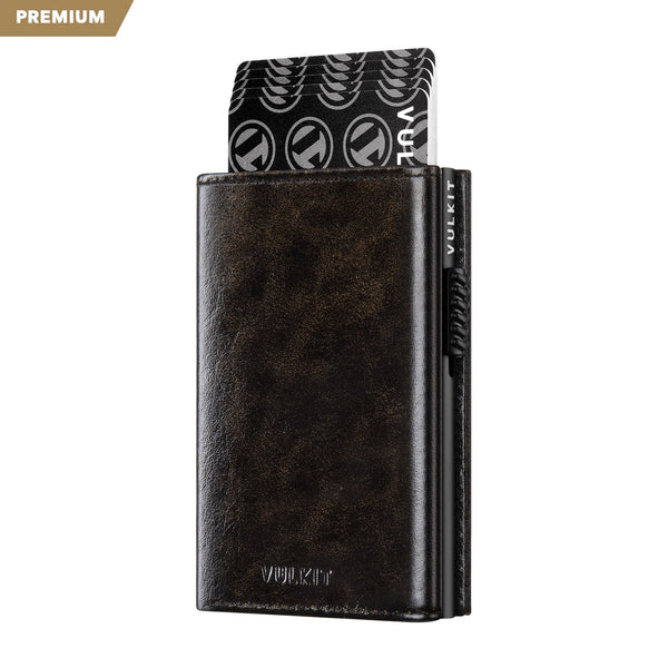 VC302P-Numbered Limited Edition, Genuine Leather,  RFID Blocking, Back Zipper Slot, Magnetic Strip Closure Tri-fold Wallet