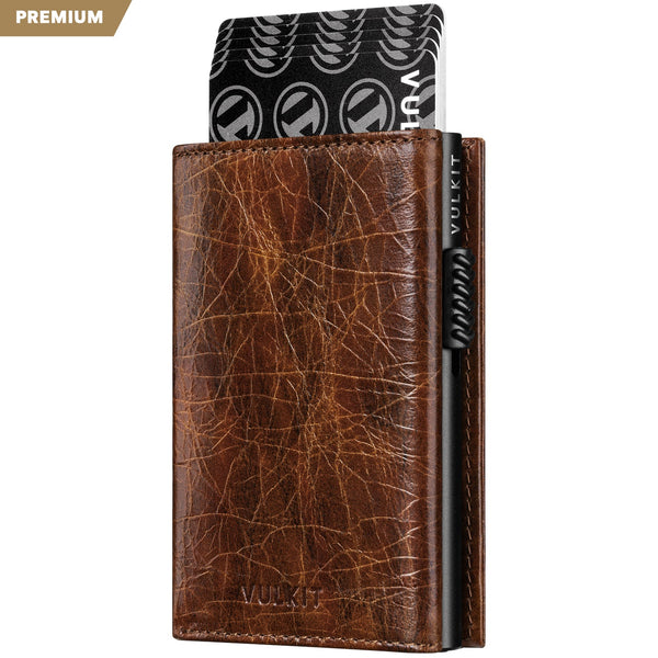 VC302P-Numbered Limited Edition, Genuine Leather,  RFID Blocking, Back Zipper Slot, Magnetic Strip Closure Tri-fold Wallet