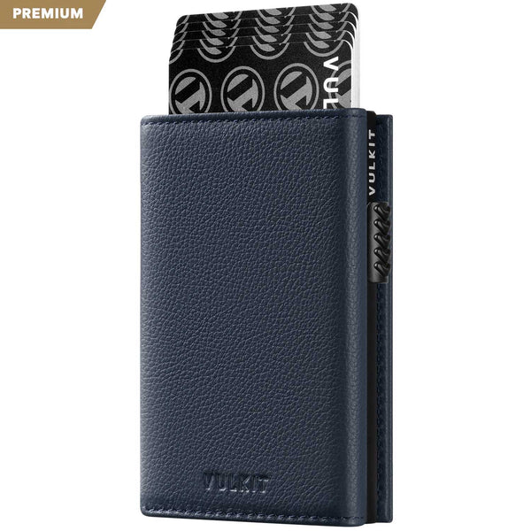 VC302P- Genuine Leather, Side Slider Mechanism, Back Zipper Slot, Magnetic Strip Closure Tri-fold Wallet