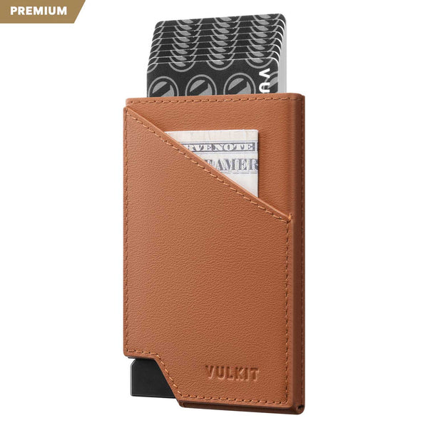 VC401P - RFID Blocking Genuine Leather Pop-Up Card Wallet