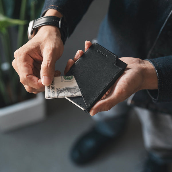 VC401P - RFID Blocking Genuine Leather Pop-Up Card Wallet