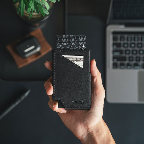 VC401P - RFID Blocking Genuine Leather Pop-Up Card Wallet