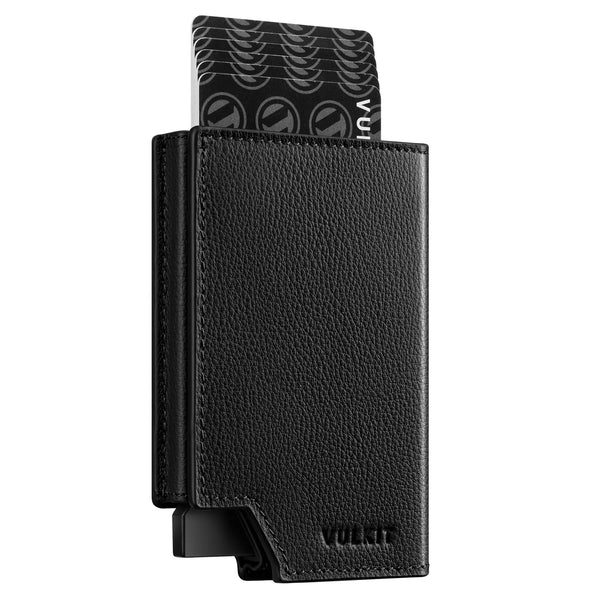 VC402P- New Patented Genuine Leather RFID Pop-Up Wallet