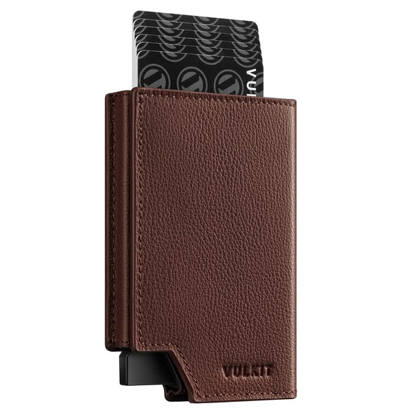 VC402P- New Patented Genuine Leather RFID Pop-Up Wallet