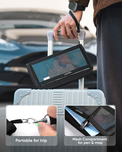 VPW106 - Family Passport Holder, RFID Blocking , Travel Card Organizer with Wrist Strap