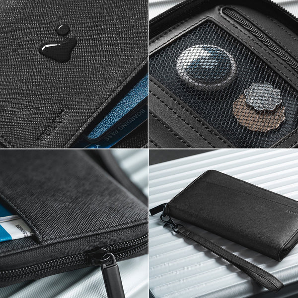 VPW112 - Travel Passport Wallet RFID Blocking with Wrist Strap