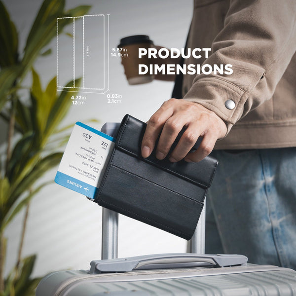 VPW115-RFID-Blocking Multi-Functional Travel Passport Organizer Wallet