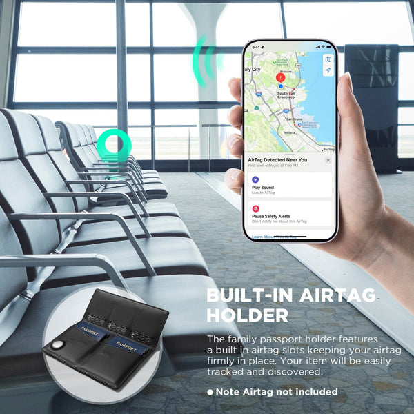 VPW116-Compact Family Travel Document Holder (AirTag Compatible + RFID Blocking)