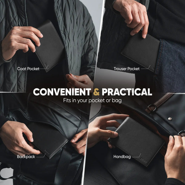 VPW119 - Slim Leather Passport Wallet with RFID Protection