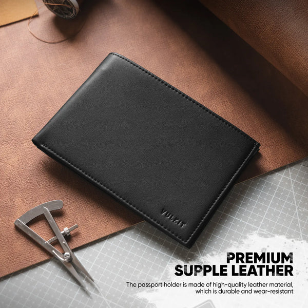 VPW119 - Slim Leather Passport Wallet with RFID Protection