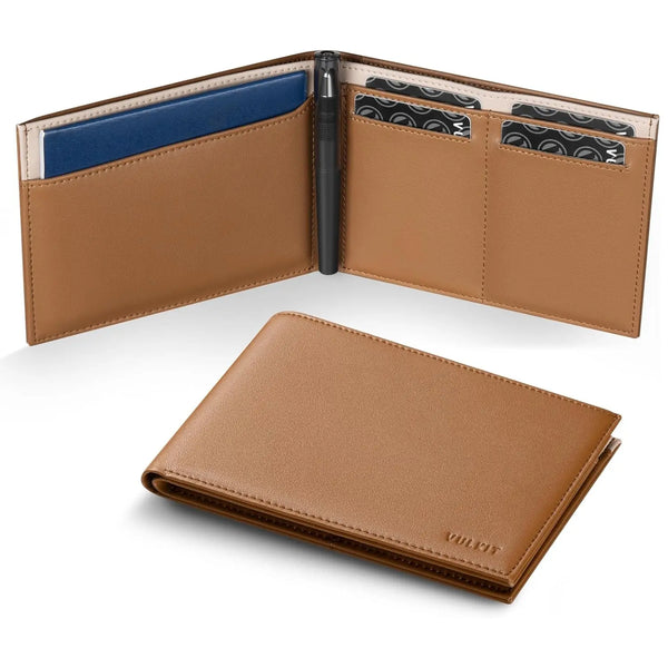 VPW119 - Slim Leather Passport Wallet with RFID Protection