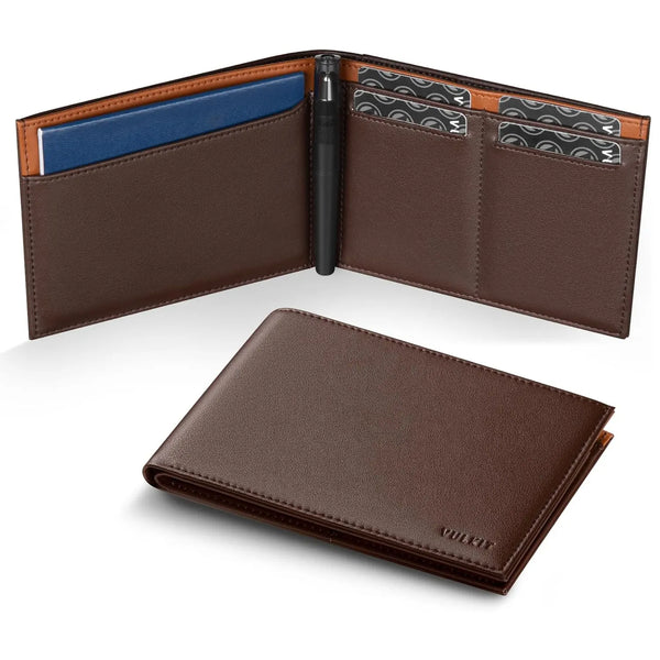 VPW119 - Slim Leather Passport Wallet with RFID Protection