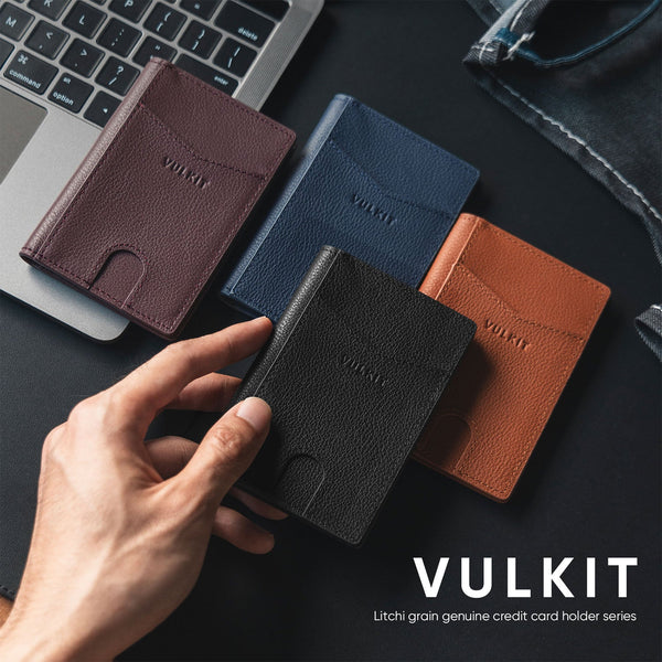 VW100P- Genuine Leather,  Exterior Two Slots For Banknote/Card Bi-fold Wallet