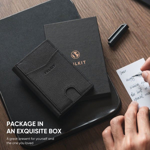 VW100P- Genuine Leather,  Exterior Two Slots For Banknote/Card Bi-fold Wallet