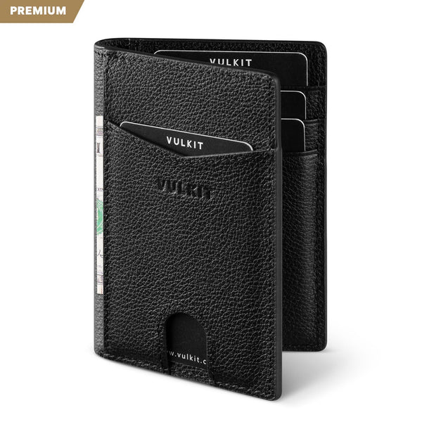 VW100P- Genuine Leather,  Exterior Two Slots For Banknote/Card Bi-fold Wallet