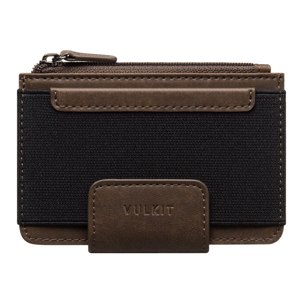 VW110- Palm-size Bifold Wallet with a Zipper Pocket & an Elastic Slot