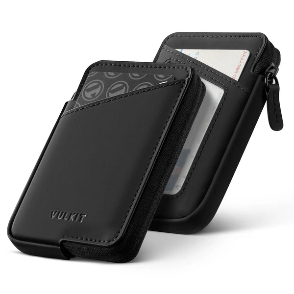 VW113 - Slim RFID Blocking Leather Card Holder Wallet, Holds 10+ Cards & Folded Cash