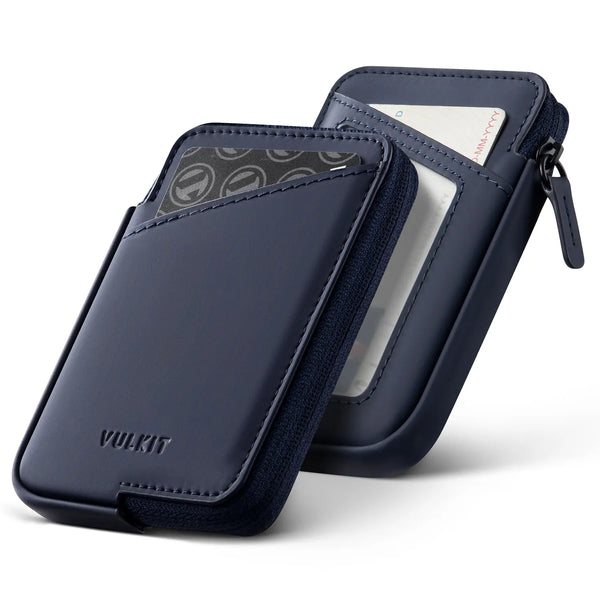 VW113 - Slim RFID Blocking Leather Card Holder Wallet, Holds 10+ Cards & Folded Cash