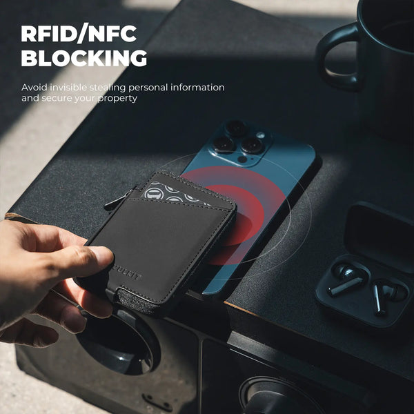 VW113 - Slim RFID Blocking Leather Card Holder Wallet, Holds 10+ Cards & Folded Cash