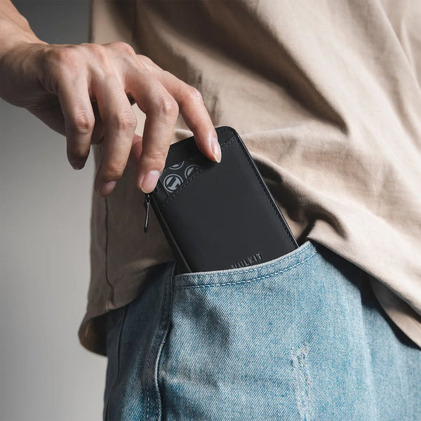 VW113 - Slim RFID Blocking Leather Card Holder Wallet, Holds 10+ Cards & Folded Cash