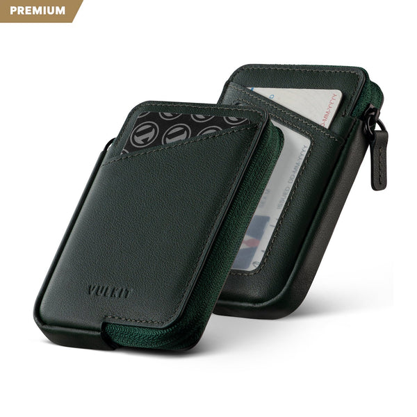 VW113P - Genuine Leather ,Slim RFID Blocking Card Holder Wallet, Holds 10+ Cards & Folded Cash