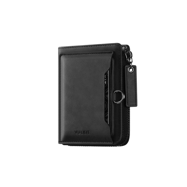 VW117 - RFID Blocking Leather Zippered Bifold Wallet with Coin Pocket