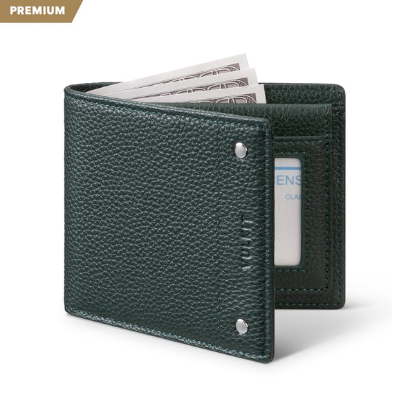 VW119P - Ultra-thin RFID Blocking Genuine Leather Bi-fold Wallet