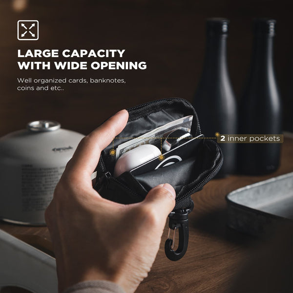 VW121 - RFID Blocking Credit Card Wallet with Lobster Clasp, Water-Resistant Oxford Cloth Holder for Travel