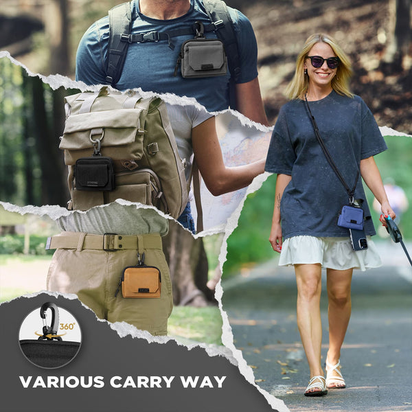 VW121 - RFID Blocking Credit Card Wallet with Lobster Clasp, Water-Resistant Oxford Cloth Holder for Travel