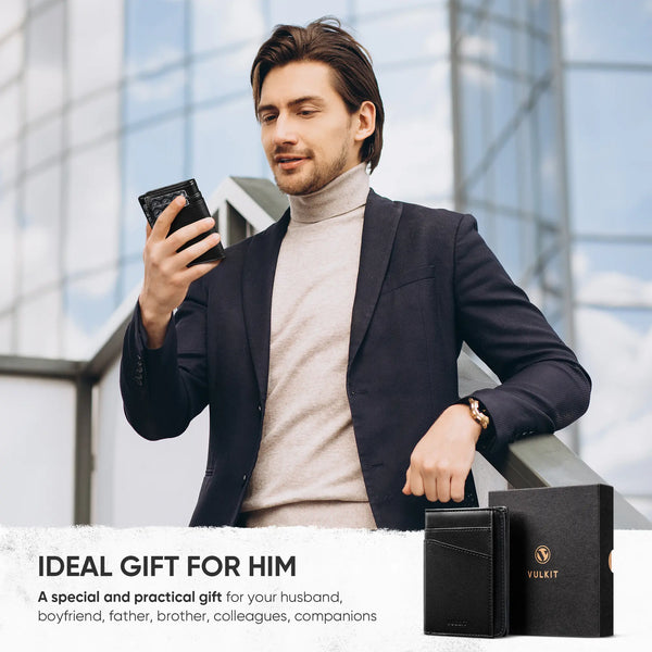 VW133 - Leather RFID Card Holder for Cards & Cash