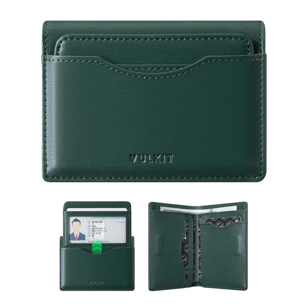 VW134 -Slim RFID Leather Card Holder with Detachable ID Window