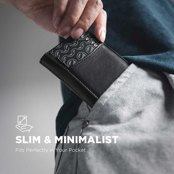 VW136 - Slim Leather RFID Wallet with Magnetic Money Clip