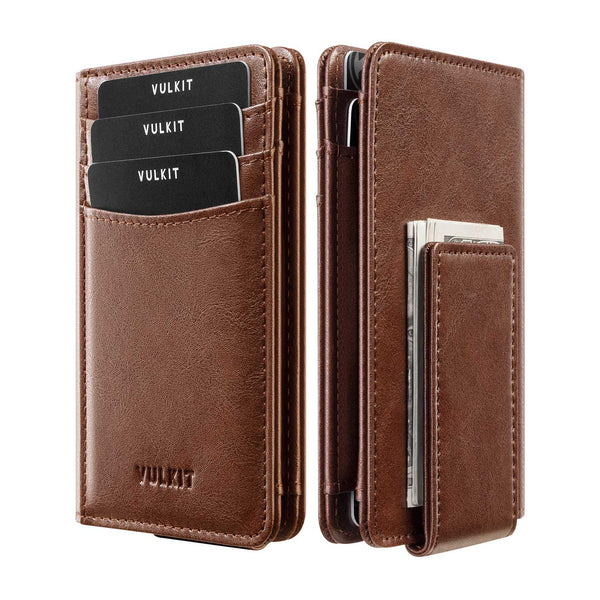 VW136 - Slim Leather RFID Wallet with Magnetic Money Clip