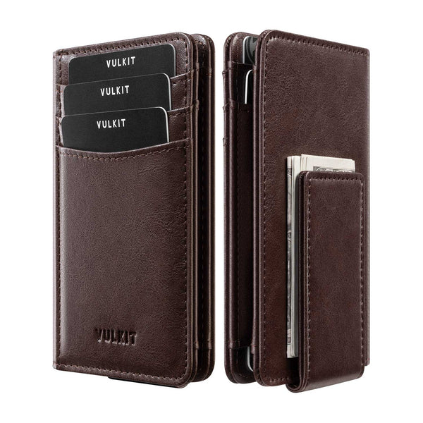 VW136 - Slim Leather RFID Wallet with Magnetic Money Clip