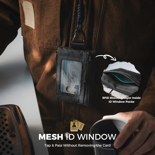 VW148 - RFID Blocking Lanyard Wallet with ID Window & Magnetic Pocket