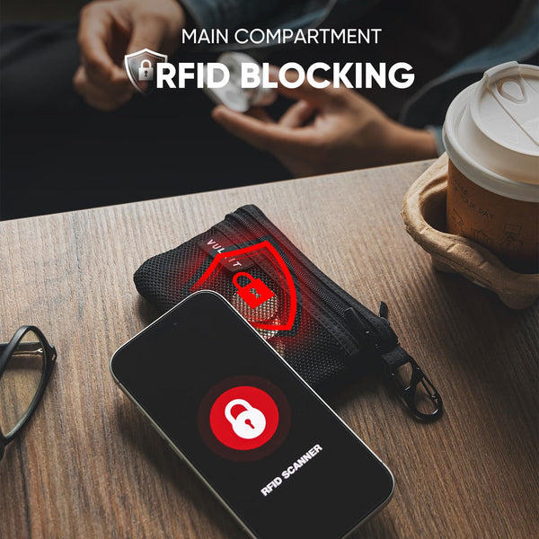 VWW154 - RFID Blocking Slim EDC Pouch with Carabiner